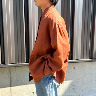 90's～00's andrea jovine ブラウン リネン パッチポケット ジャケット
