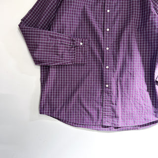 90's～ Ralph Lauren チェック ブロードクロス ワイドカラー L/Sシャツ