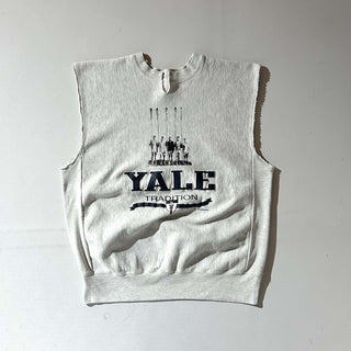90's～ "YALE" ボロ リバースウィーブタイプ カットオフ カレッジ プリント スウェット シャツ