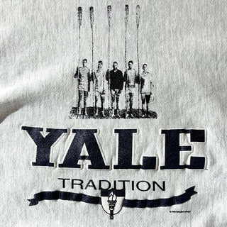 90's～ "YALE" ボロ リバースウィーブタイプ カットオフ カレッジ プリント スウェット シャツ