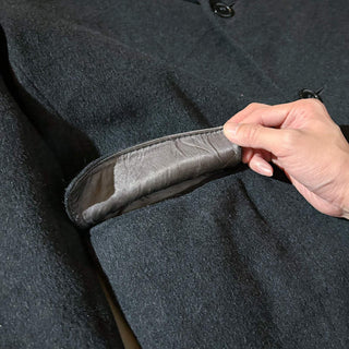 90's～ "made in England" burakku カシミア混 メルトン ウール チェスター コート