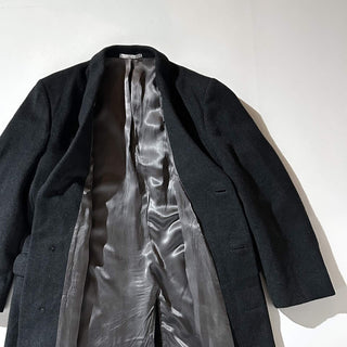 90's～ "made in England" burakku カシミア混 メルトン ウール チェスター コート