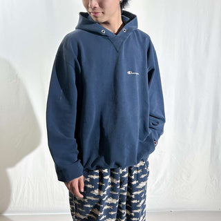 90's "made in USA" Champion 刺繍 ワンポイント スウェット パーカ