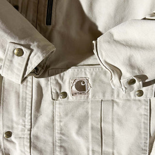 90's "made in USA" carhartt オフホワイト 裏キルティング ダック ジャケット