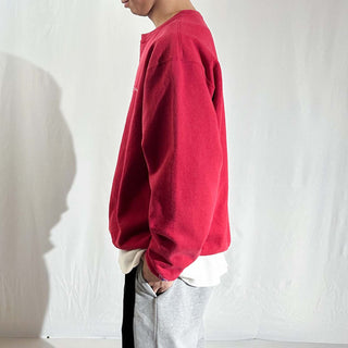 90's "made in USA" champion レッド ワンポイント スウェット シャツ