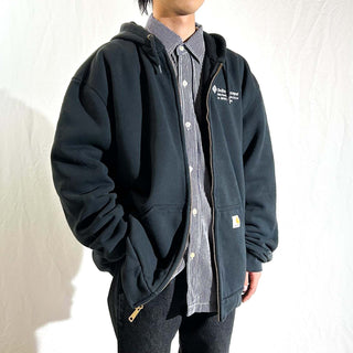 00's Carhartt ブラック 裏メッシュ フルジップ スウェット パーカ