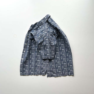 00's GAP "Nautical pattern" コットン×リネン オープンカラー 総柄 S/Sシャツ