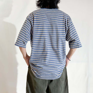 90's～ Timberland ボーダー ヘンリーネック Tシャツ