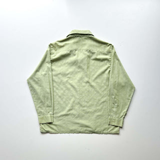 70's SEARS ピスタチオ 総柄 オープンカラー L/Sシャツ