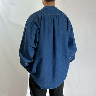 90's～00's American eagle デニム スタンドカラー L/Sシャツ