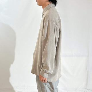 90's pierre cardin 無地 レーヨン×ポリエステル "比翼ボタンダウン" L/Sシャツ