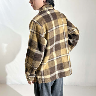 70's～ AMANA FINE WOOLENS ブラウン チェック ウール シャツ ジャケット