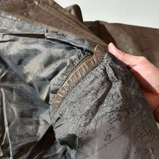 90's～00's LEATHER LIMITED 地図柄 レザー A２タイプ ブルゾン ジャケット