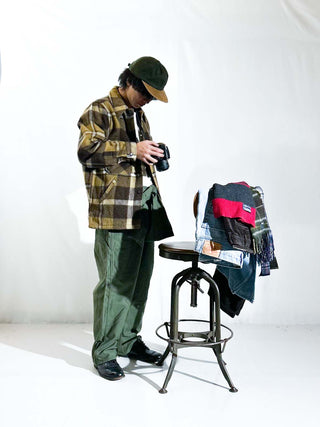 70's～ AMANA FINE WOOLENS ブラウン チェック ウール シャツ ジャケット