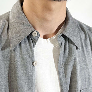 90's～ BACHRACH レーヨン フラップ L/Sシャツ