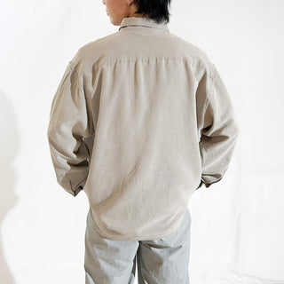 90's pierre cardin 無地 レーヨン×ポリエステル "比翼ボタンダウン" L/Sシャツ