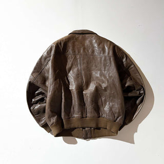90's～00's LEATHER LIMITED 地図柄 レザー A２タイプ ブルゾン ジャケット