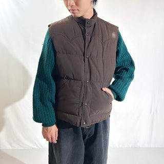 70's～80's SCHOTT ブラウン ウエスタンヨーク ダウン ベスト