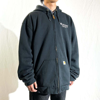 00's Carhartt ブラック 裏メッシュ フルジップ スウェット パーカ