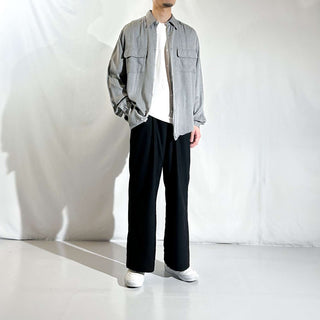 90's～ BACHRACH レーヨン フラップ L/Sシャツ