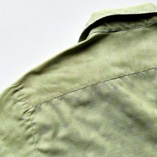 70's SEARS ピスタチオ 総柄 オープンカラー L/Sシャツ