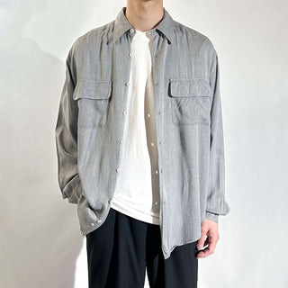 90's～ BACHRACH レーヨン フラップ L/Sシャツ