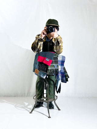 70's～ AMANA FINE WOOLENS ブラウン チェック ウール シャツ ジャケット