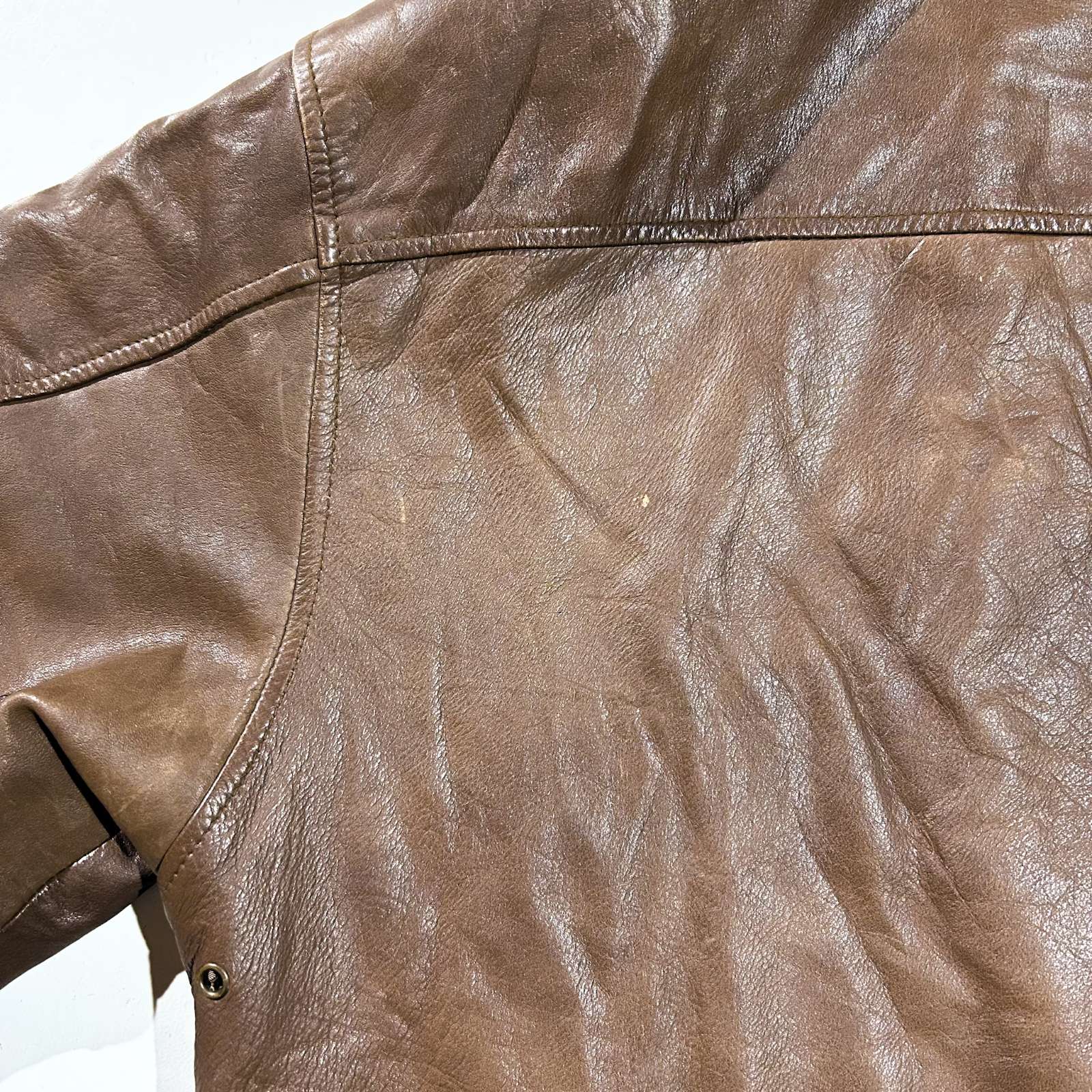 古着–90's～00's LEATHER LIMITED 地図柄 レザー A2タイプ ブルゾン