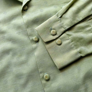 70's SEARS ピスタチオ 総柄 オープンカラー L/Sシャツ