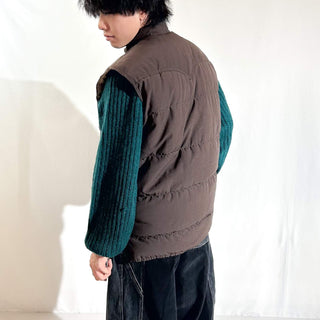 70's～80's SCHOTT ブラウン ウエスタンヨーク ダウン ベスト