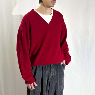 70's〜80's "made in scotland" Neiman Marcus ''pure cashmere'' Vネック ニット セーター