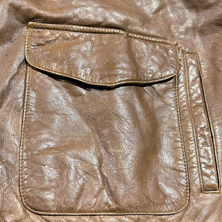 90's～00's LEATHER LIMITED 地図柄 レザー A２タイプ ブルゾン ジャケット