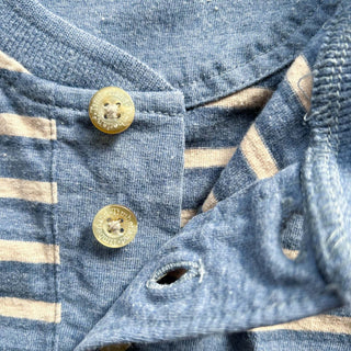 90's～ Timberland ボーダー ヘンリーネック Tシャツ