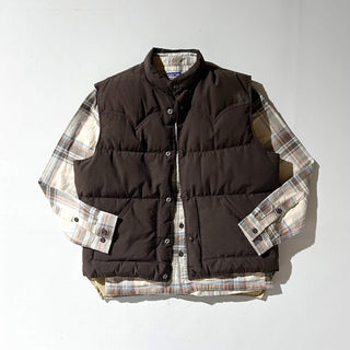 70's～80's SCHOTT ブラウン ウエスタンヨーク ダウン ベスト