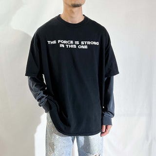 90's～00's STARWARS "THE FORCE IS STRONG IN THIS ONE" 両面プリント Tシャツ