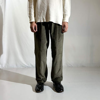 90's～ "deadstock" LANDS' END ２タック コーデュロイ パンツ (OLIVEDRAB 30×32)