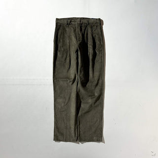 90's～ "deadstock" LANDS' END ２タック コーデュロイ パンツ (OLIVEDRAB 30×32)