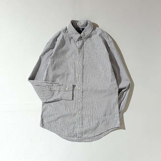 90's～ OLD RALPH LAUREN "YARMOUTH" ストライプ ボタンダウン L/Sシャツ