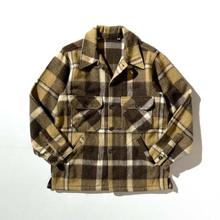 70's～ AMANA FINE WOOLENS ブラウン チェック ウール シャツ ジャケット