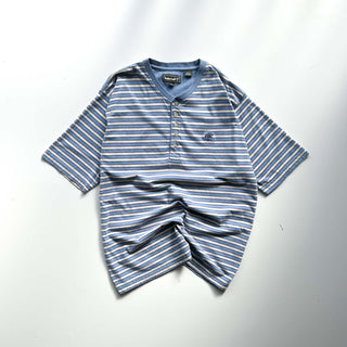90's～ Timberland ボーダー ヘンリーネック Tシャツ