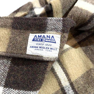 70's～ AMANA FINE WOOLENS ブラウン チェック ウール シャツ ジャケット