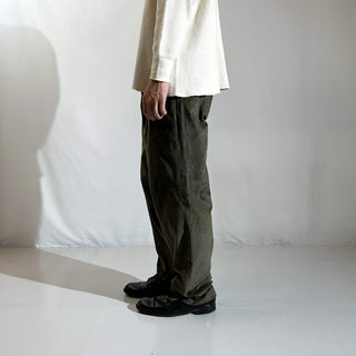 90's～ "deadstock" LANDS' END ２タック コーデュロイ パンツ (OLIVEDRAB 30×32)