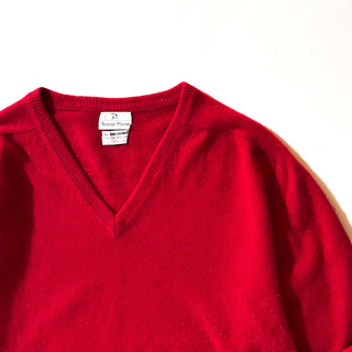 70's〜80's "made in scotland" Neiman Marcus ''pure cashmere'' Vネック ニット セーター
