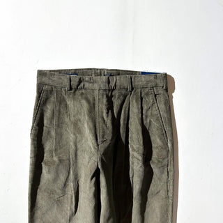 90's～ "deadstock" LANDS' END ２タック コーデュロイ パンツ (OLIVEDRAB 30×32)
