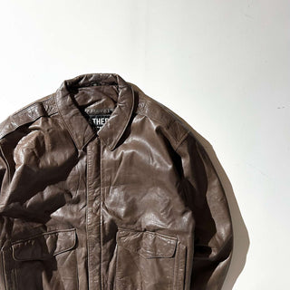 90's～00's LEATHER LIMITED 地図柄 レザー A２タイプ ブルゾン ジャケット