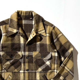 70's～ AMANA FINE WOOLENS ブラウン チェック ウール シャツ ジャケット