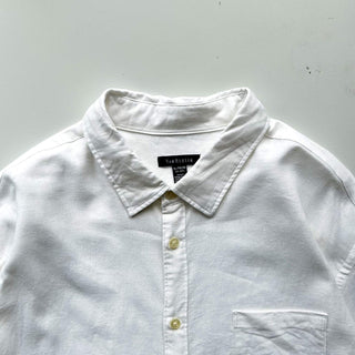 00's Van Heusen ホワイト リネン×レーヨン L/Sシャツ
