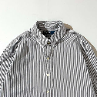90's～ OLD RALPH LAUREN "YARMOUTH" ストライプ ボタンダウン L/Sシャツ