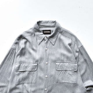 90's～ BACHRACH レーヨン フラップ L/Sシャツ