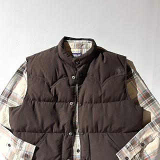 70's～80's SCHOTT ブラウン ウエスタンヨーク ダウン ベスト